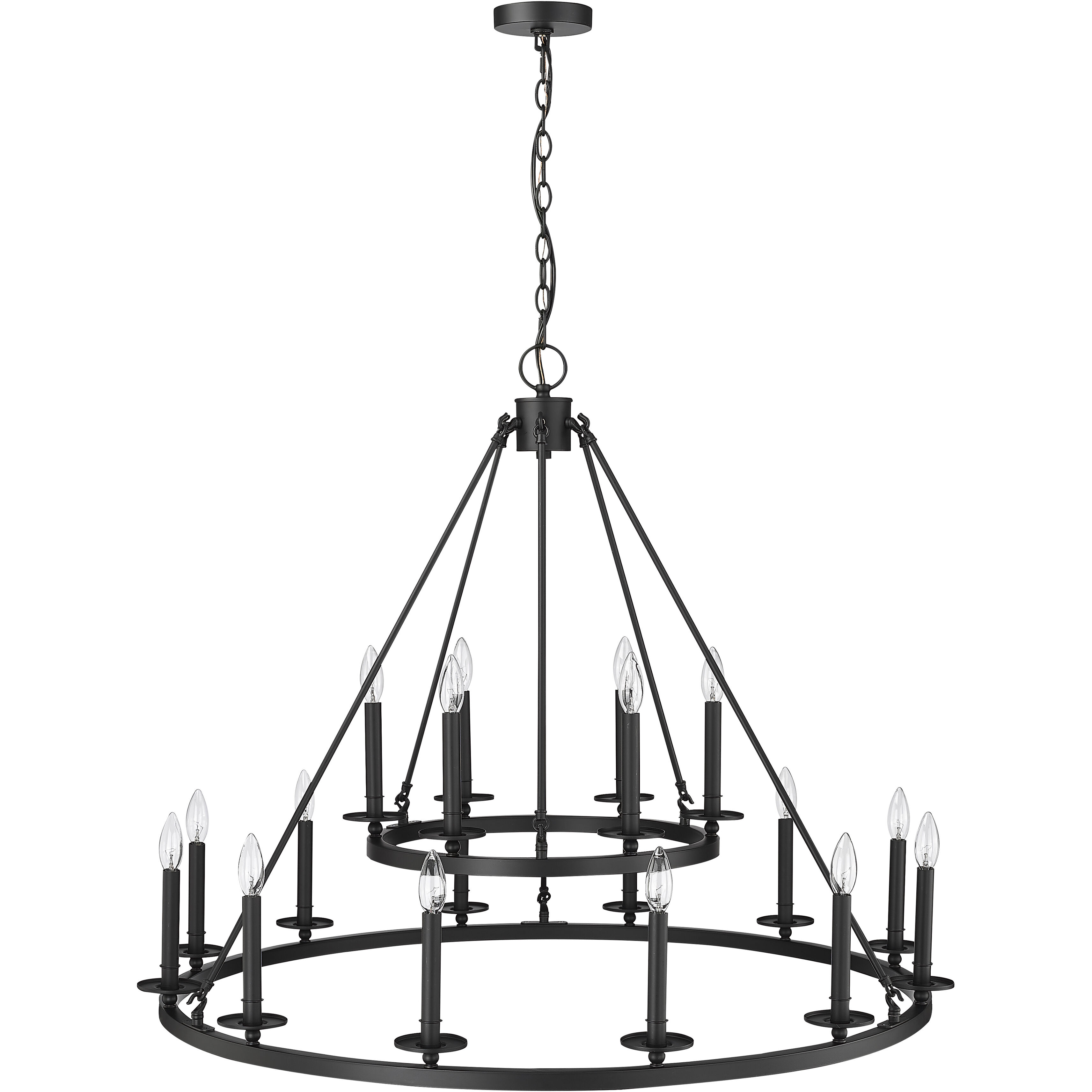 Florence 18 Light 42 inch Matte Black Chandelier Ceiling Light